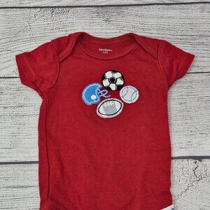 Gerber‎ Hand Embroidered Sports Baby Boy Bodysuit Size 3-6 months